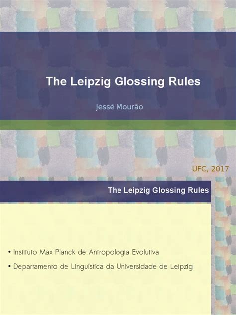 leipzig glossing rules deutsch